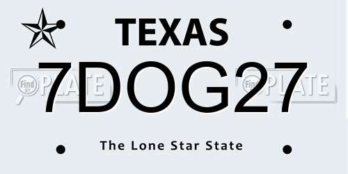 7DOG27 Texas License Plate
