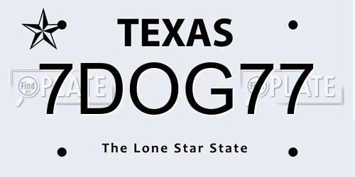 7DOG77 Texas License Plate