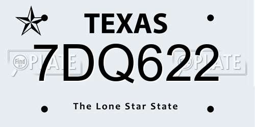 7DQ622 Texas License Plate
