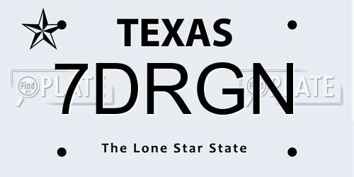 7DRGN Texas License Plate