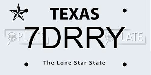 7DRRY Texas License Plate