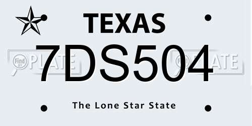 7DS504 Texas License Plate