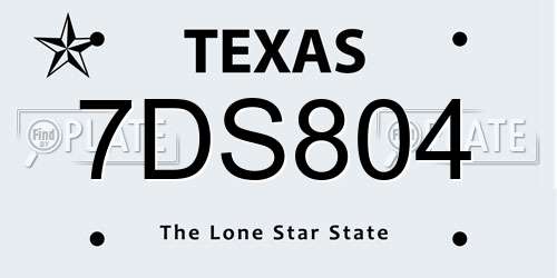 7DS804 Texas License Plate
