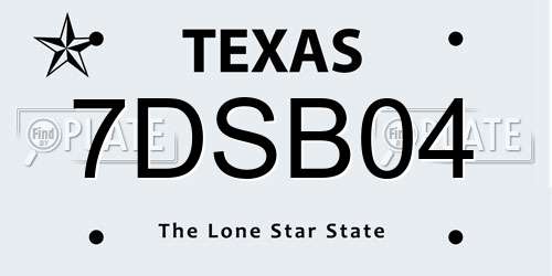 7DSB04 Texas License Plate