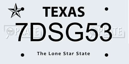 7DSG53 Texas License Plate