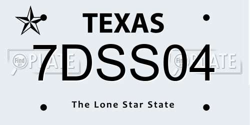 7DSS04 Texas License Plate