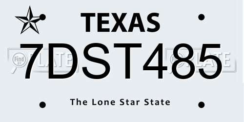 7DST485 Texas License Plate