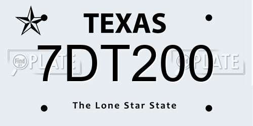 7DT200 Texas License Plate