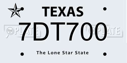 7DT700 Texas License Plate