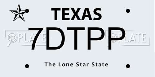 7DTPP Texas License Plate