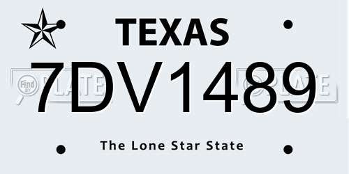 7DV1489 Texas License Plate