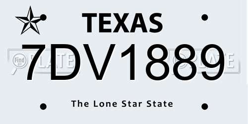 7DV1889 Texas License Plate