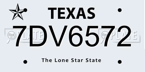7DV6572 Texas License Plate