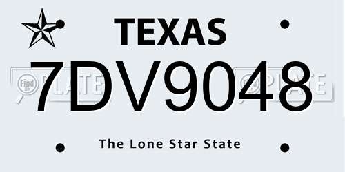 7DV9048 Texas License Plate