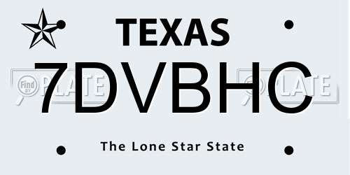 7DVBHC Texas License Plate