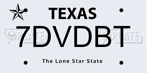 7DVDBT Texas License Plate