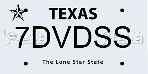 7DVDSS Texas License Plate