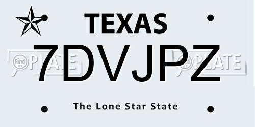 7DVJPZ Texas License Plate