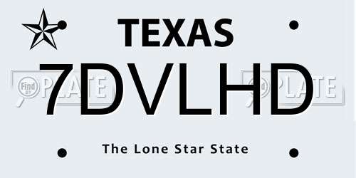 7DVLHD Texas License Plate
