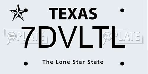 7DVLTL Texas License Plate