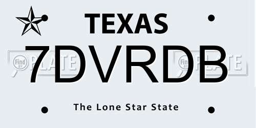 7DVRDB Texas License Plate