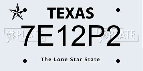 7E12P2 Texas License Plate