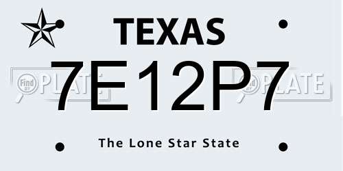 7E12P7 Texas License Plate