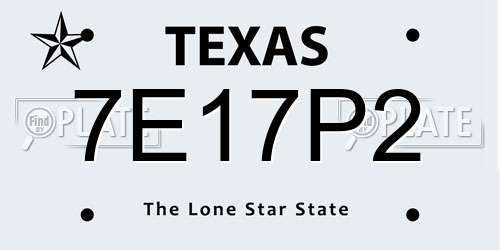 7E17P2 Texas License Plate