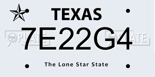 7E22G4 Texas License Plate