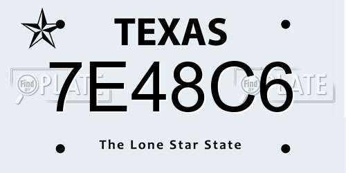 7E48C6 Texas License Plate
