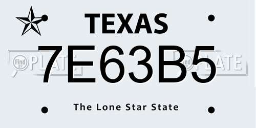 7E63B5 Texas License Plate
