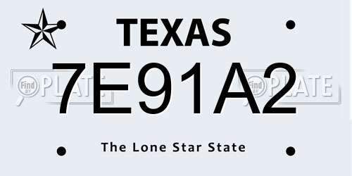 7E91A2 Texas License Plate