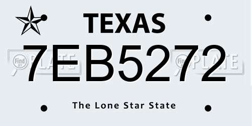 7EB5272 Texas License Plate