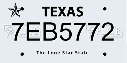 7EB5772 Texas License Plate