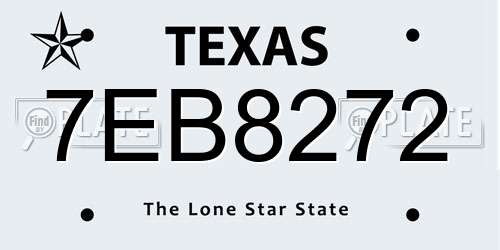 7EB8272 Texas License Plate