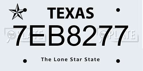 7EB8277 Texas License Plate