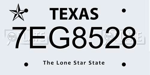 7EG8528 Texas License Plate