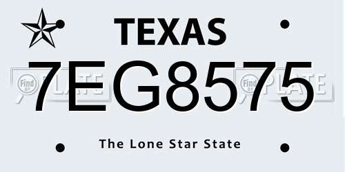 7EG8575 Texas License Plate
