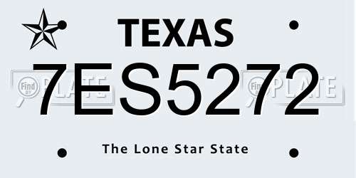 7ES5272 Texas License Plate