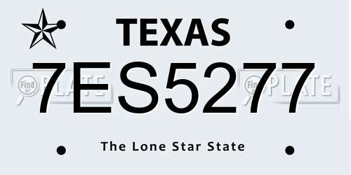 7ES5277 Texas License Plate
