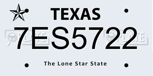 7ES5722 Texas License Plate