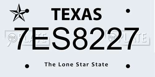 7ES8227 Texas License Plate