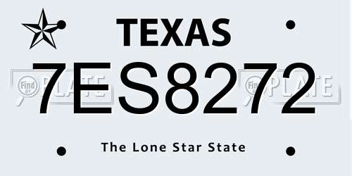 7ES8272 Texas License Plate