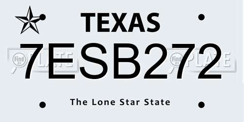 7ESB272 Texas License Plate