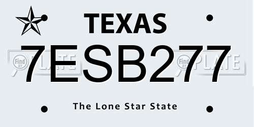 7ESB277 Texas License Plate