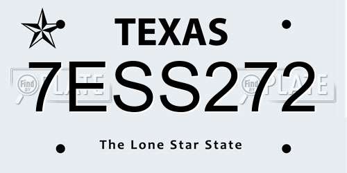 7ESS272 Texas License Plate