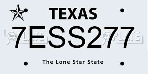 7ESS277 Texas License Plate