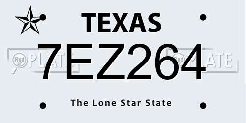 7EZ264 Texas License Plate
