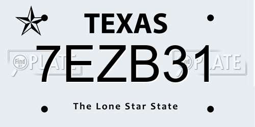 7EZB31 Texas License Plate