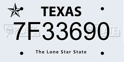 7F33690 Texas License Plate
